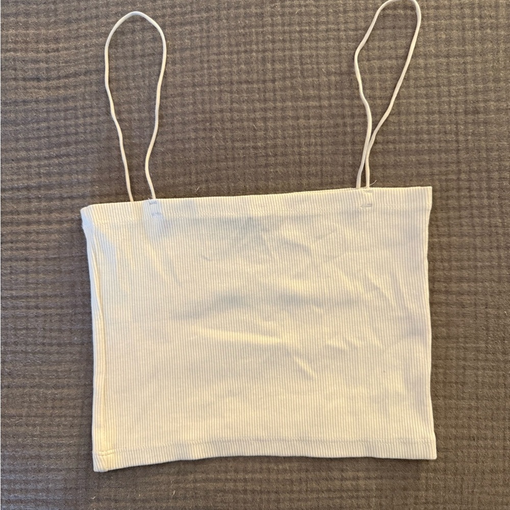 Zara white Ribbed Tank Top